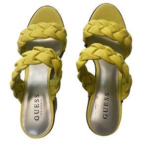 Lime Green, Guess, Braided Sandals, Heels, Size 9M